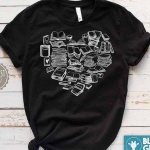 Books Heart Tshirt